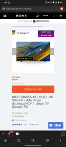 Sony Store: A80J | BRAVIA XR | OLED | 4K Ultra HD | Alto rango dinámico (HDR) | Smart TV (Google TV)