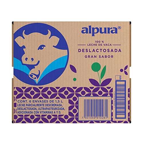 Amazon: ALPURA Leche Deslactosada 6 Pack de 1.5 Lts | Oferta Prime