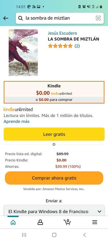 Amazon: Libro gratis: La sombra de miztlan