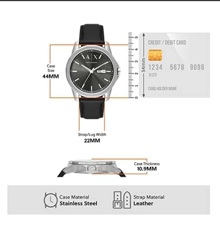 Amazon: Reloj Armani Exchange AX1735 Banks de piel en color negro para caballero