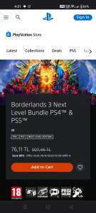 Playstation Store Turquia: Borderlands 3 Next Level Bundle