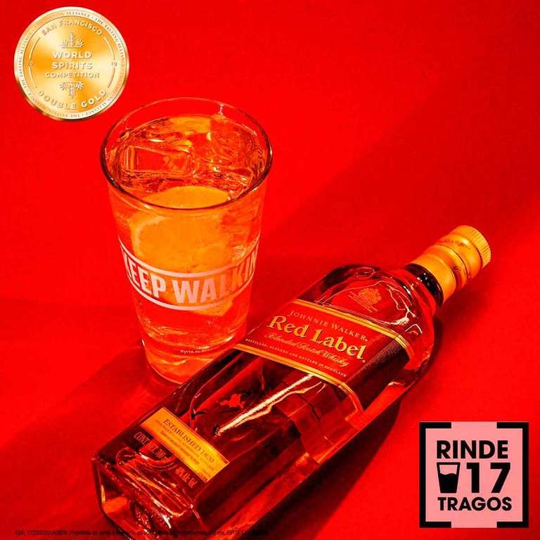 Chedraui: Whisky Johnnie Walker Red 700 ml + Vaso $209