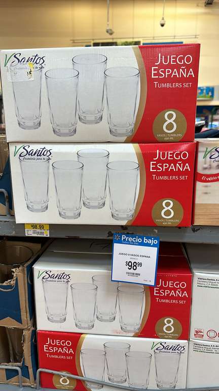 Walmart: 8 vasos cristal | Mérida
