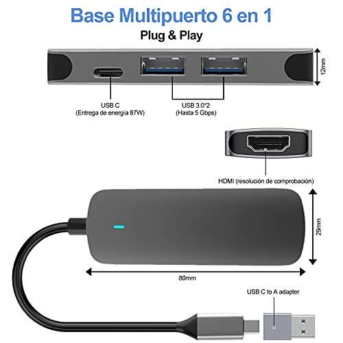 Amazon: Hub USB C carga rápida de 87w