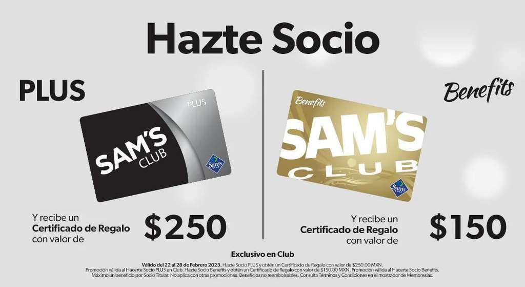 Sam's Club: Certificado de regaló Sams al hacerte socio Benefits o Plus -  