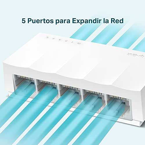 Amazon: TP-Link LS1005, Switch Fast Ethernet no administrable, 5 * 10/100Mbps Puertos, Diseño de Escritorio, Plug and Play