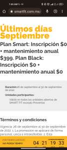 SmartFit | Plan Smart: Inscripción $0 + mantenimiento anual $399. Plan Black: Inscripción $0 + mantenimiento anual $0