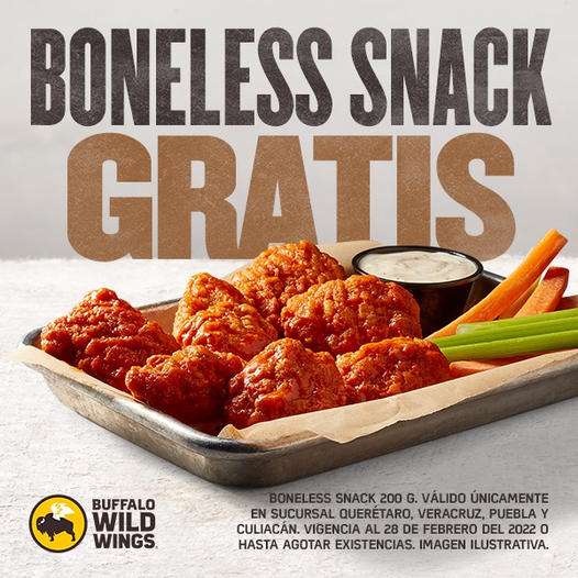 Boneless gratis en Buffalo Wild Wings