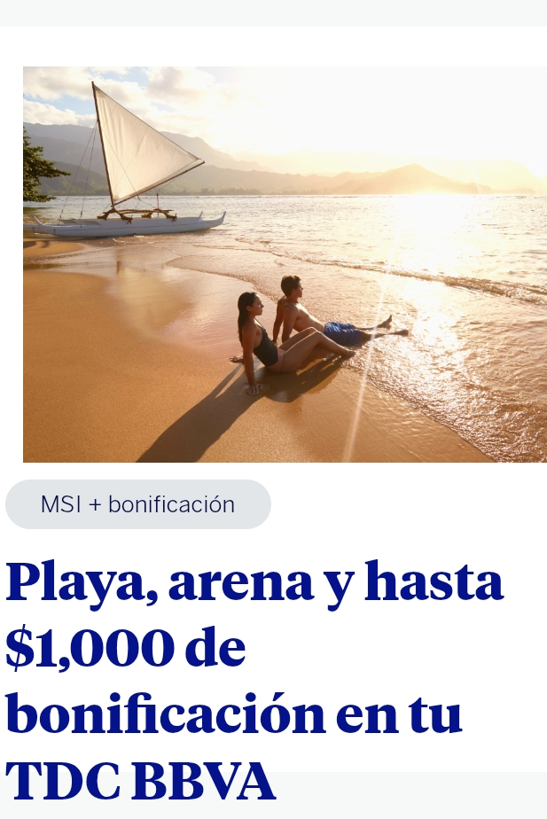 BBVA $1000 de bonificación al comprar a 18 MSI