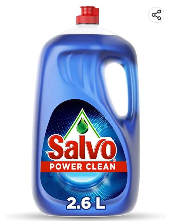 Amazon: SALVO Lavatrastes Líquido Power Clean, jabón liquido que remueve grasa difícil, 2.6L