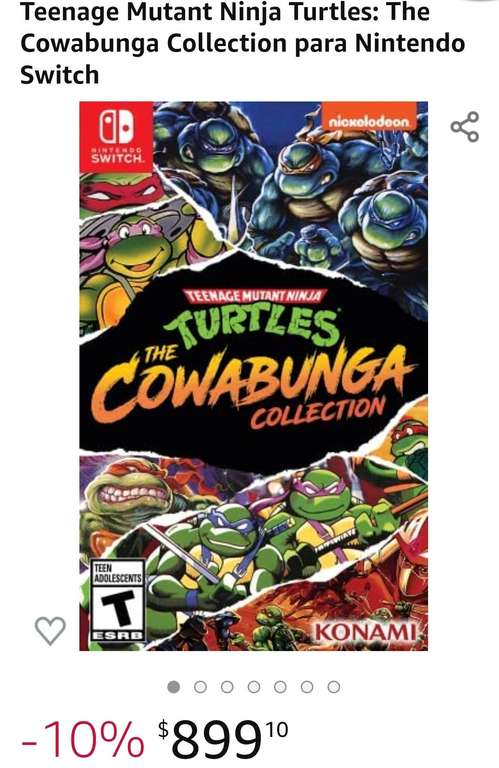 Amazon y Liverpool: Teenage Mutant Ninja Turtles: The Cowabunga Collection para Nintendo Switch