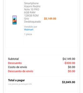 Walmart: Celular Xiaomi Redmi Note 10 Pro