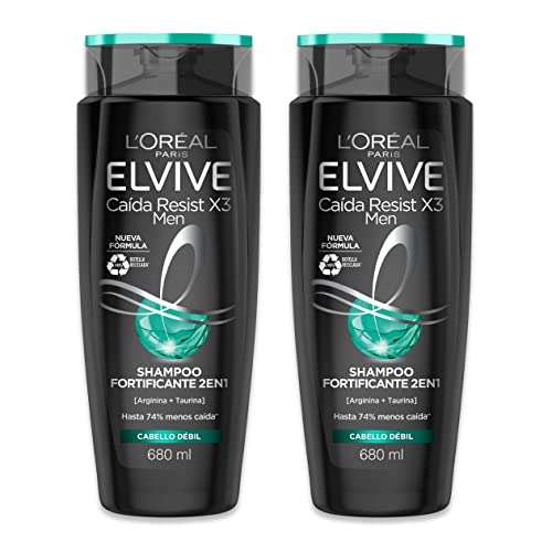 Amazon: Shampoo L'Oréal Paris Kit Caída Resist Men Elvive 680ML 2 Pzas