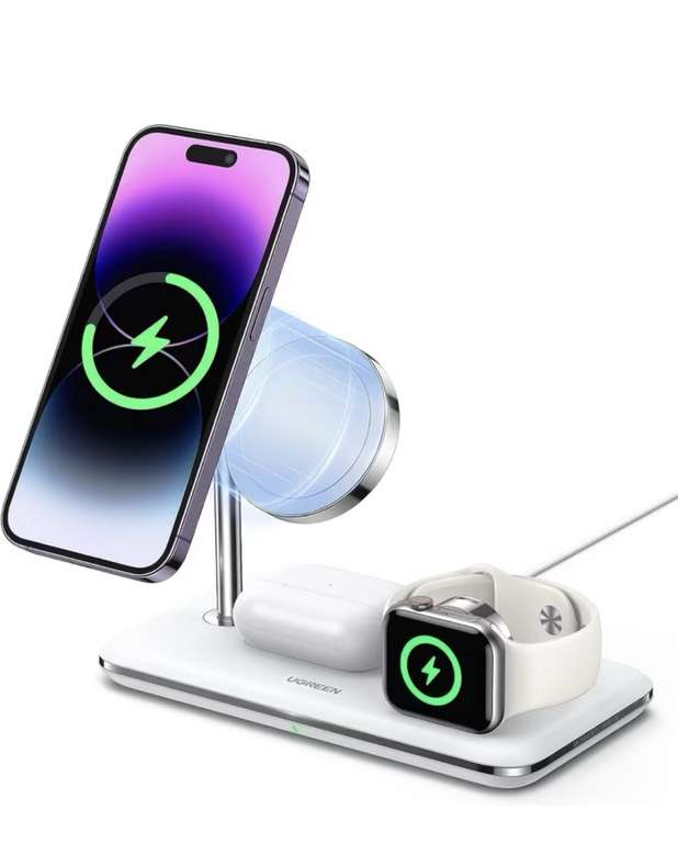 Cargador Inalámbrico Energon S-Mate CI720 3 en 1 / Para IPhone 15 W, I