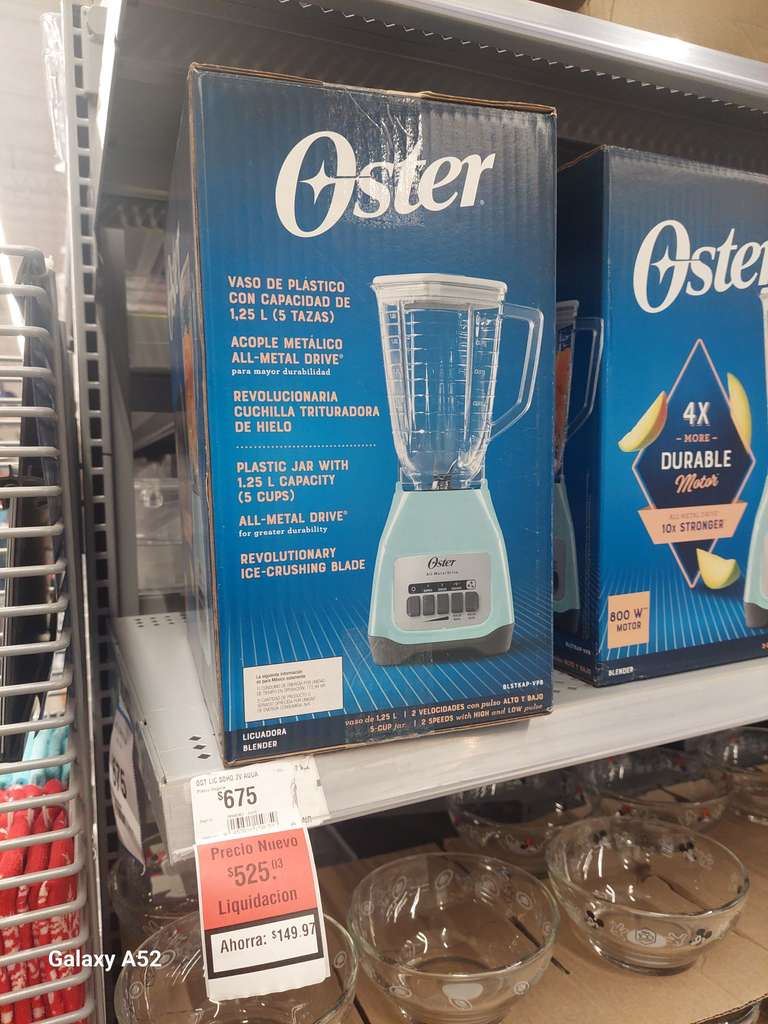 Walmart: Licuadora Oster 2 Velocidades con Pulso y Vaso de Plástico Azul Claro