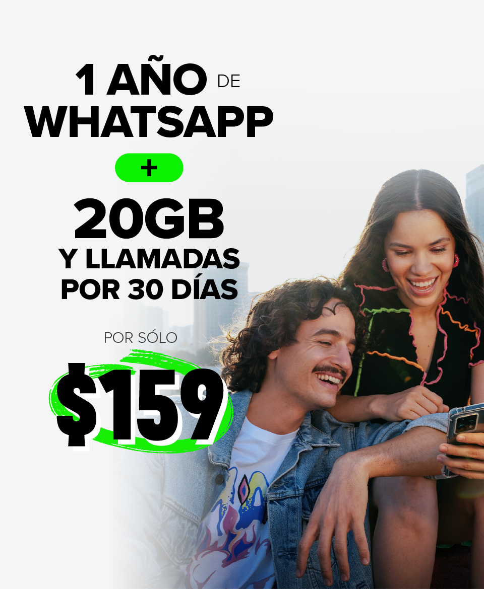 Weex: 1 año de whatsapp + 20 gb por un mes