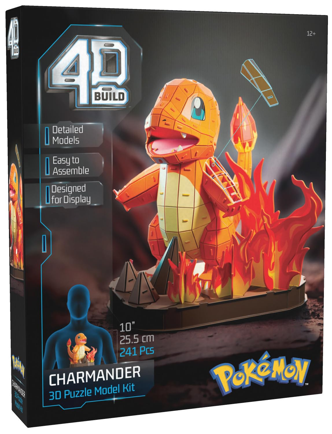 Amazon: 4D Build, Charmander de Pokémon en 3D, coleccionables de Pokémon, Rompecabezas para Adultos, 241 Piezas (25.5cm)