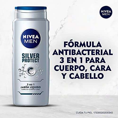 Amazon: NIVEA Men Shower Jabón Líquido 3 en 1 para Hombre, Silver Protect, 500 ml, Plata | Planea y Ahorra, envío gratis Prime