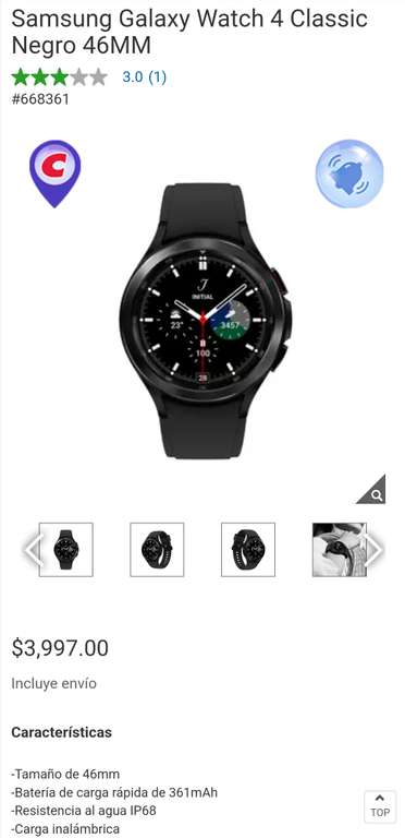 Costco: Samsung Galaxy Watch4 Classic Negro 46mm