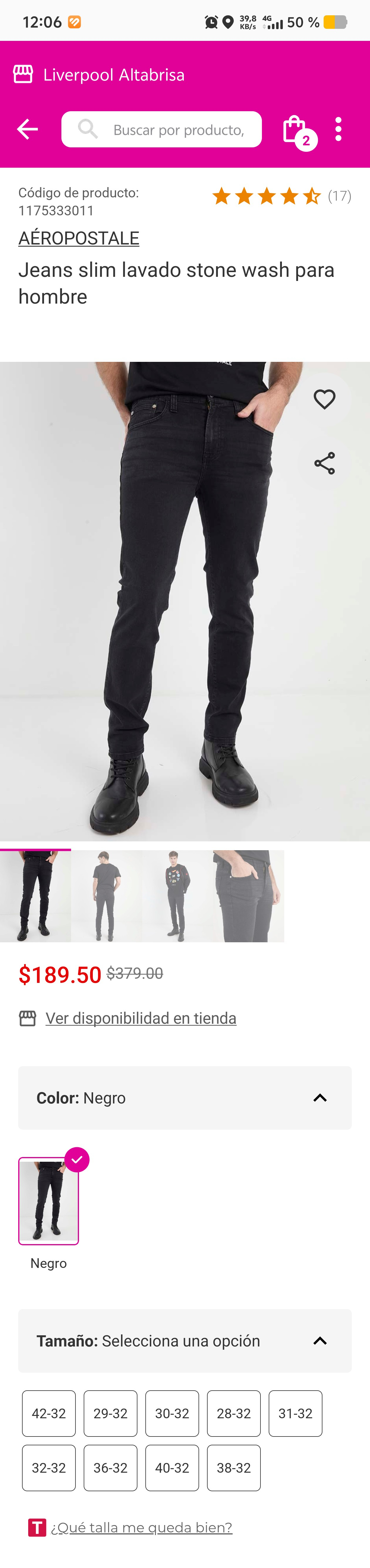 Liverpool: Jeans slim Aeropostale desde 189