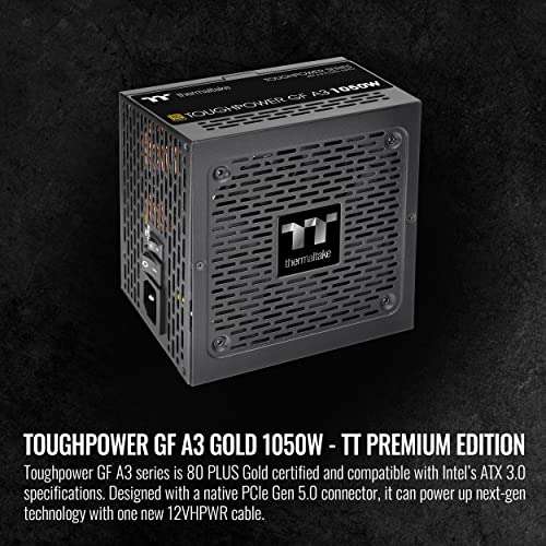 Amazon: Thermaltake - Fuente de alimentación Toughpower GF ATX Premium Edition - 1,050W - Certificado 80 Plus Gold