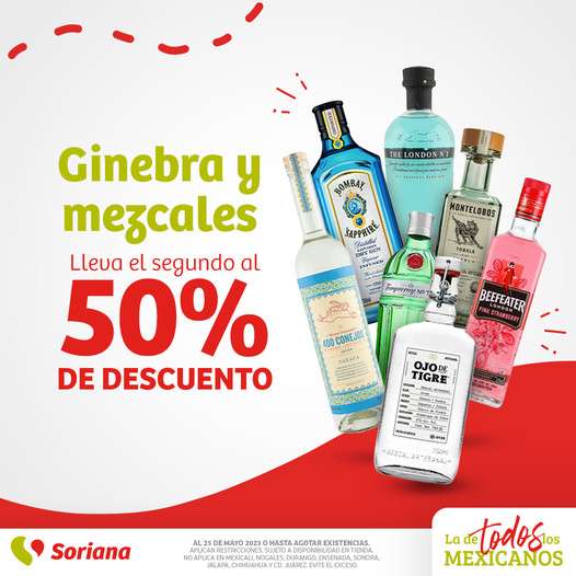 Soriana: Ginebra y Mezcal, compra el segundo al 50%