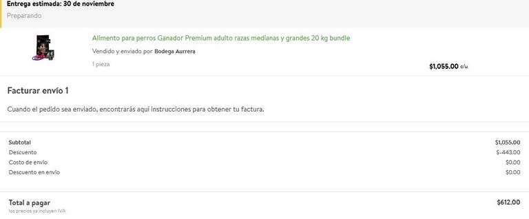 Bodega Aurrera: Croqueta Ganador Premium 20 Kg + devolución pagando con cashi