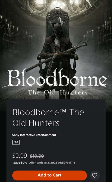 PlayStation Store: Bloodborne The Old Hunters DLC PST