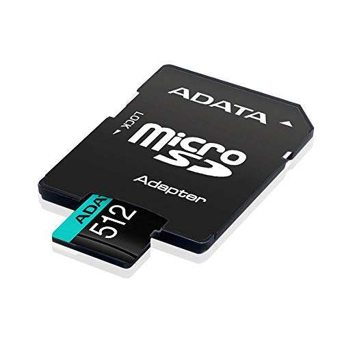 Amazon: ADATA Premier Pro - Tarjeta de Memoria MicroSDXC/SDCH - UHS-I U3 Class 10 - 512GB