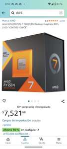 Amazon: Combo Ryzen 7800X3D y 32gb 6000mhz CL30 Lexar Ares DDR5 Sin promo bancaria