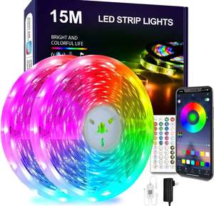 Amazon: Tira LED 15m Bluetooth RGB