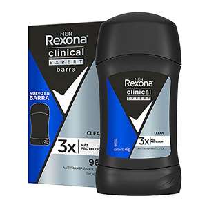 Amazon Rexona Clinical Clean Desodorante Antitranspirante para Hombre en Barra 3 Veces Más Protección 46 g