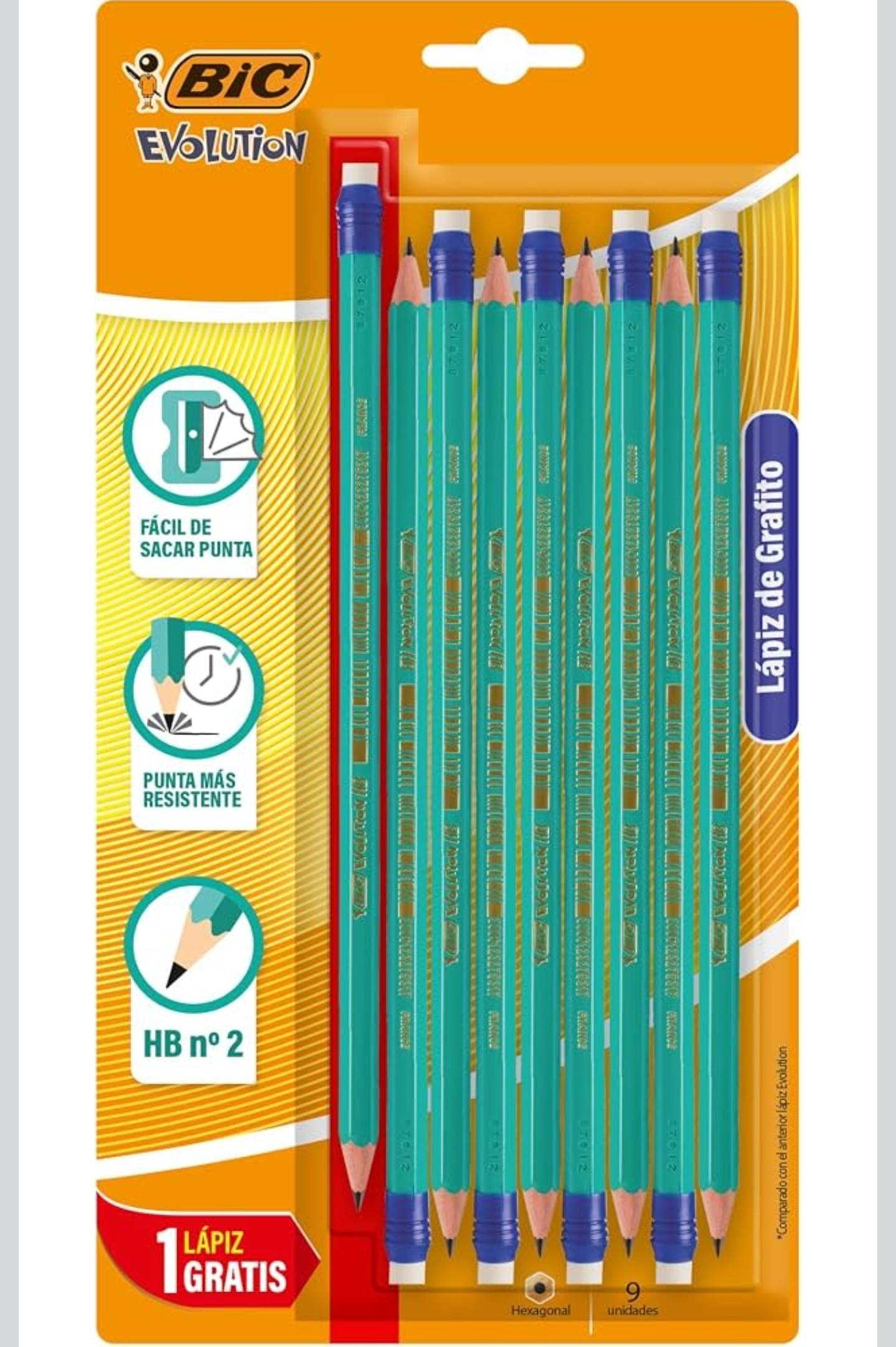 Amazon: $1.86 p/pz ||| $84 por 5 paquetes||| 45 Piezas ||| Promo 4x3 + 5% Multicompra ||| Lápiz de Grafito, Evolution HB 2
