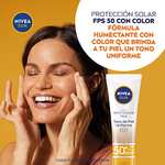 Amazon: Nivea Sun Protector Solar Facial BB Tono Uniforme, Con color que se adapta a tu tono de piel, Bloqueador solar FPS 50+, No Grasoso.