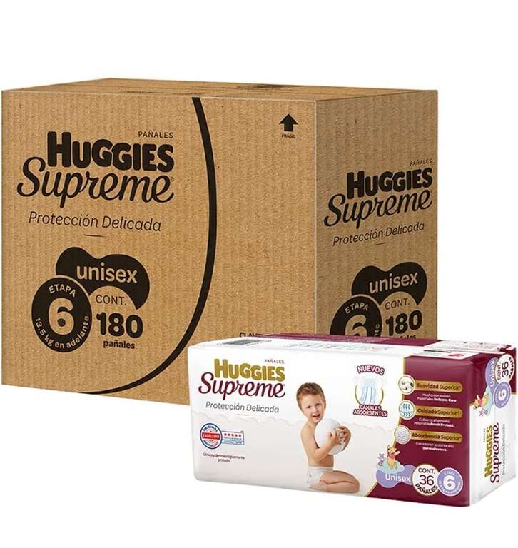 Amazon: Pañales huggies supreme etapa 6
