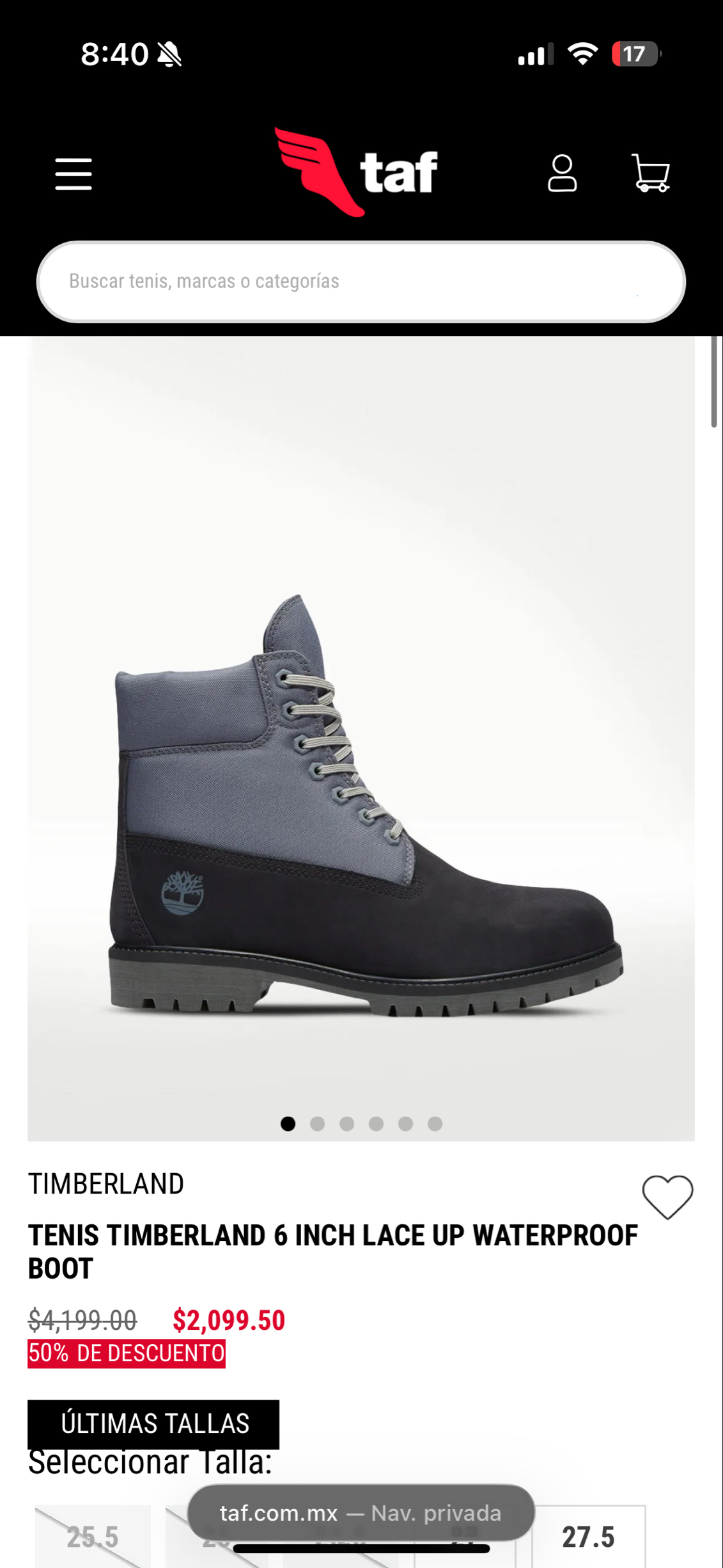 TAF: TENIS TIMBERLAND 6 INCH LACE UP WATERPROOF BOOT
