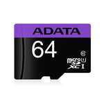 Amazon ADATA 64 GB Tarjeta de Memoria Micro SDXC con Adaptador Color Negro con Morado (Clase 10)- envío gratis prime