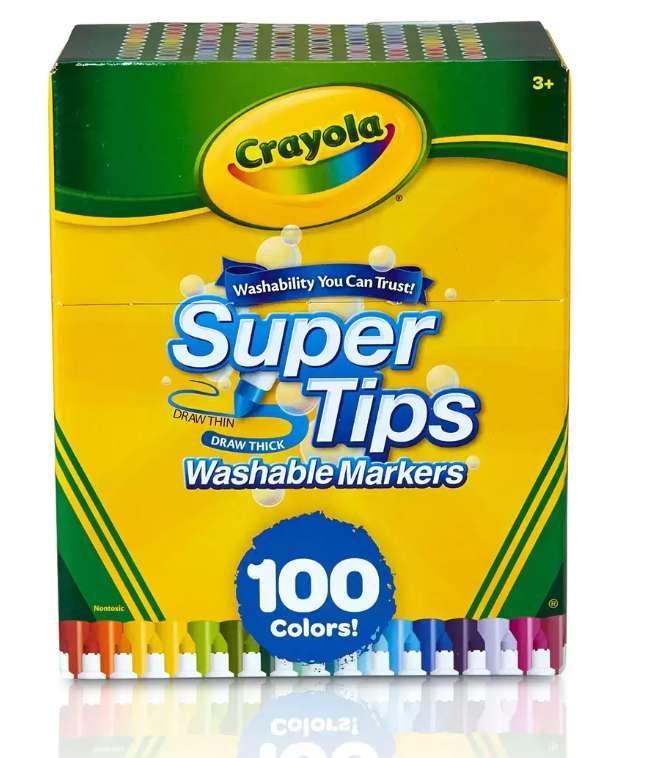 Crayola Super Tips Marcadores Lavables 100 Colores- Costco