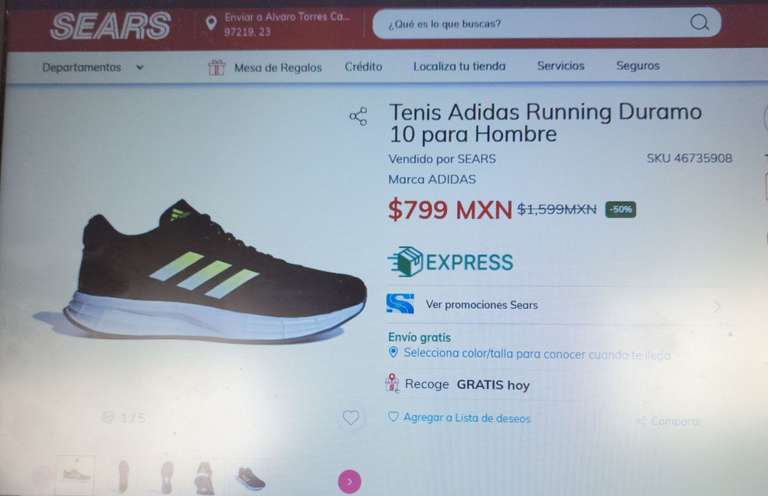 Sears: Tenis Adidas Running Duramo 10 para Hombre