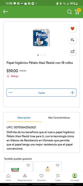 Walmart: 18 ROLLOS PETALO MAXI RESIST