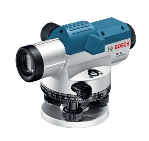 Amazon: Bosch GOL32 5.6 pulgadas. Kit automático de nivel óptico con lente de potencia de aumento 32x (3 piezas)
