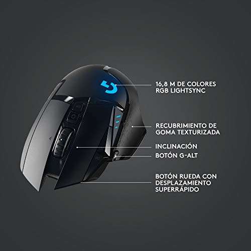 Amazon: Logitech G502 LIGHTSPEED Mouse Gaming Inalámbrico, HERO 25K, 25,600 DPI, RGB