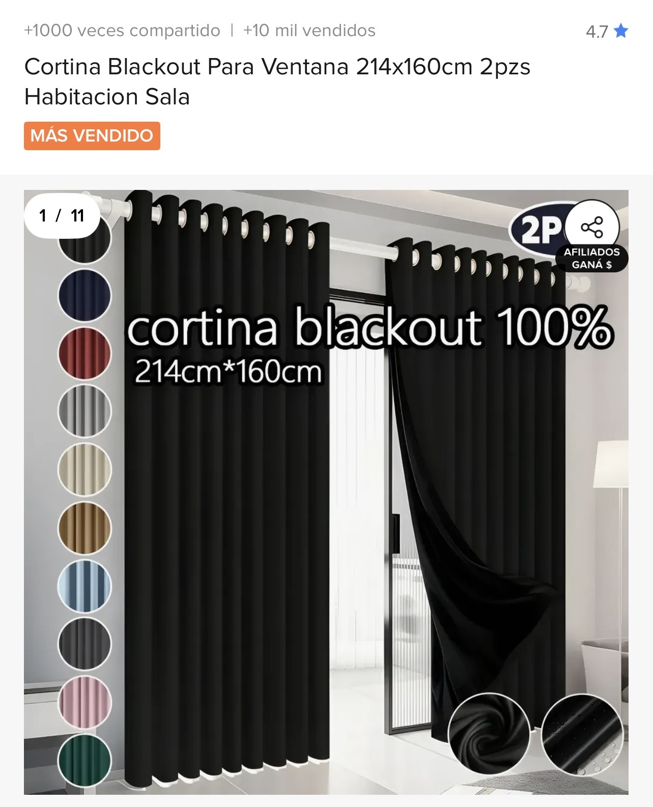 Mercado Libre: Cortina para ventana blackout