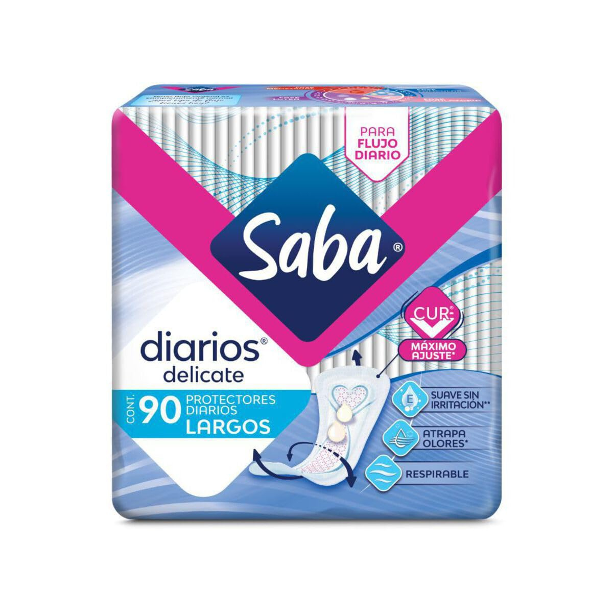 Amazon: Saba Protectores Diarios Largos, 90 piezas | Precio comprando 3 paquetes (3x2 $85.00) | Planea y Ahorra