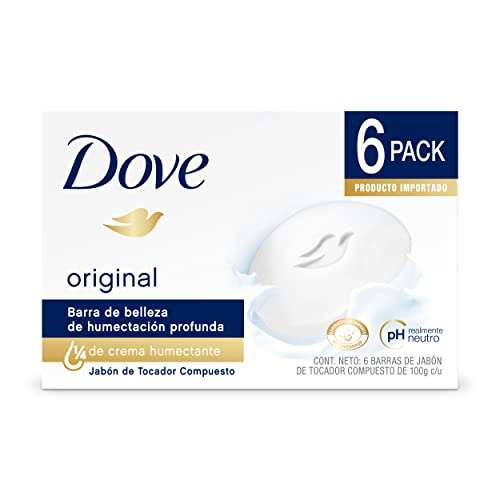 Amazon: Dove jabón en barra original 6 barras de 100g cada una