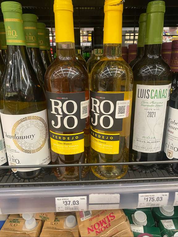 Walmart Toreo: Vino blanco Rojo Verdejo