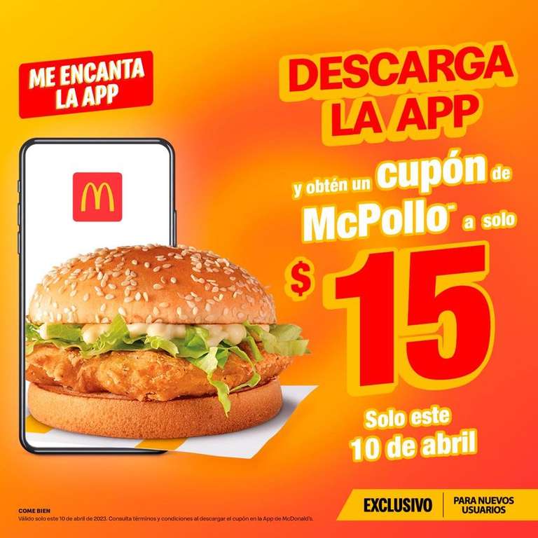 McDonald's: McPollo $15 (10 de abril)