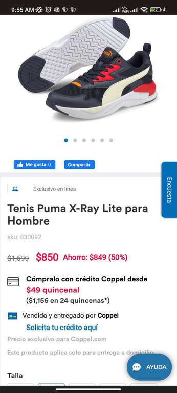 Coppel: Tenis para hombre Puma XRay lite