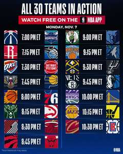 PlayStore / AppStore : NBA permitirá ver gratis los 15 partidos Hoy Lunes 7 de noviembre