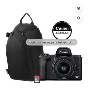Walmart: Cámara Fotográfica Digital Canon EOS M50 Mark II de 24.1MP, Video hasta 4K, Lente EF-M 15-45mm, Incluye Mochila, Memoria SD de 32GB